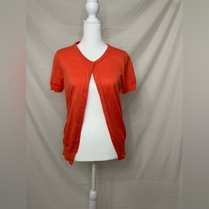 Ann Taylor LOFT soft orange cardigan, size M, GUC